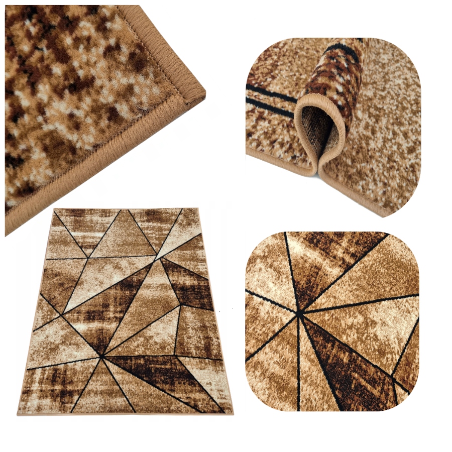 Dywan Nowoczesny 140X190 Do Pokoju Miękki Tkany Beżowy MIX Modnych Wzorów