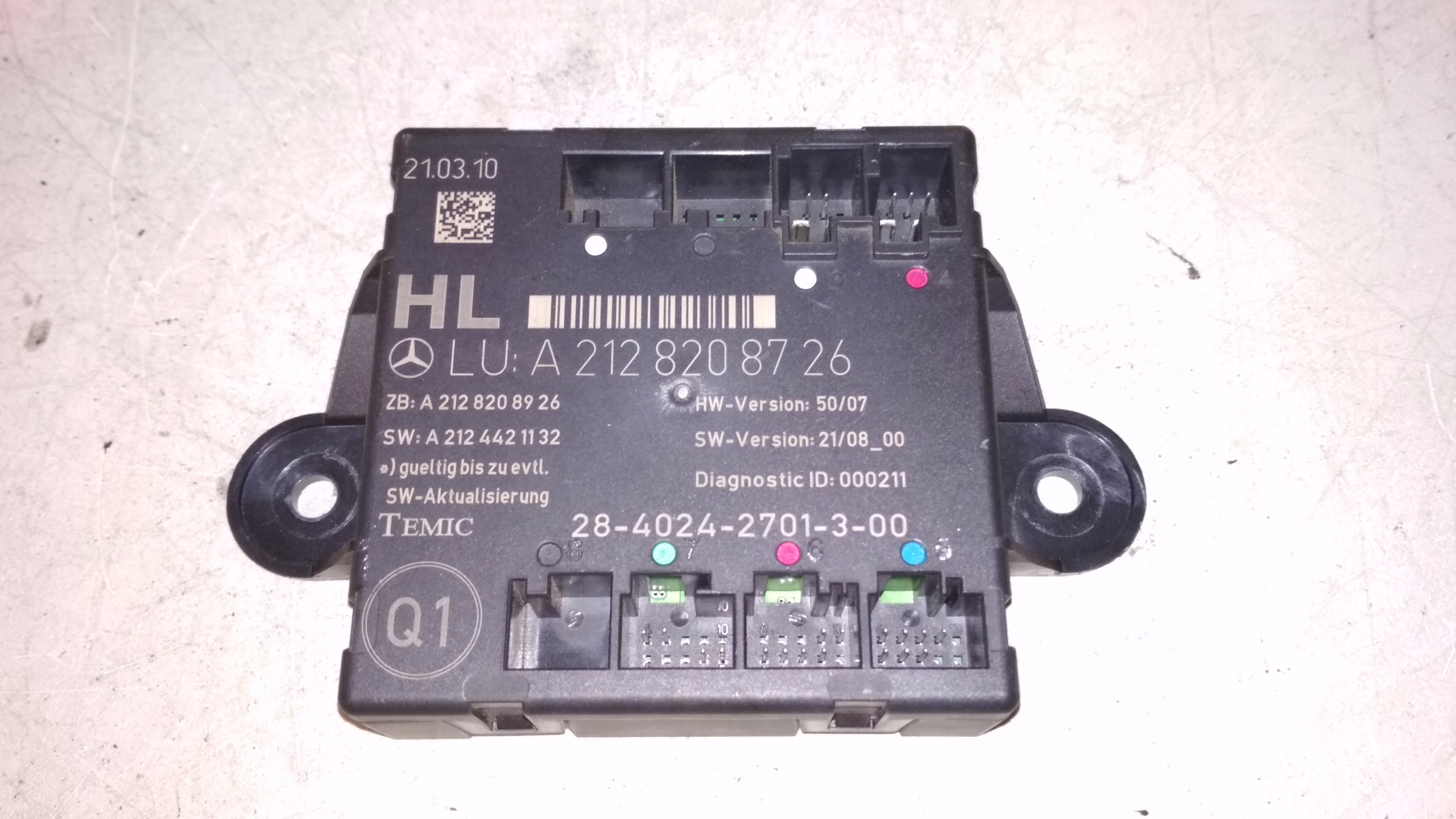 A2128208726 - Модуль управління лівими задніми дверима MERCEDES W212 E-KLA