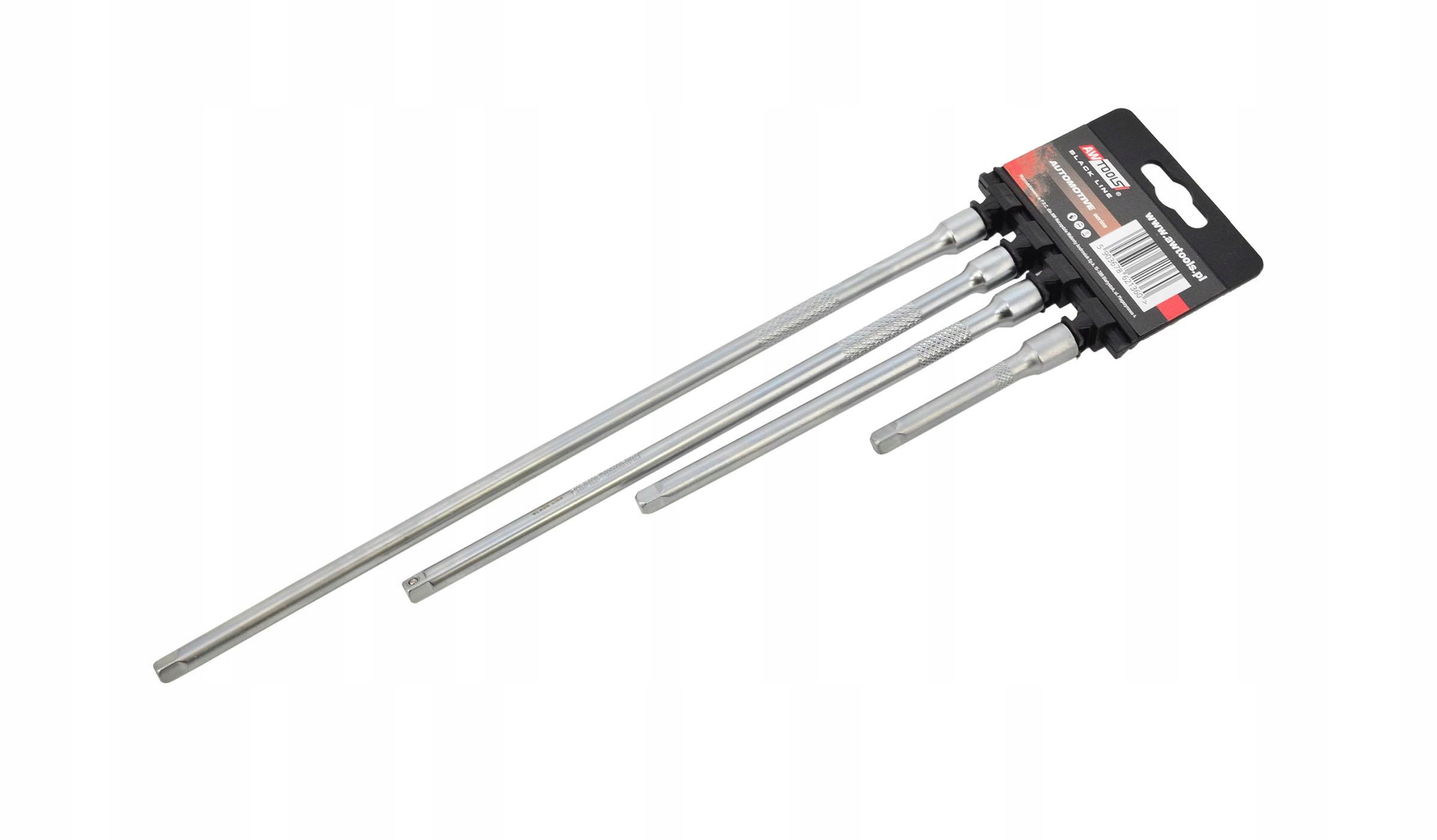 Zestaw Przedłużek 1/4" 4cz. 75mm 150mm 225mm 300mm Black Line Awtools