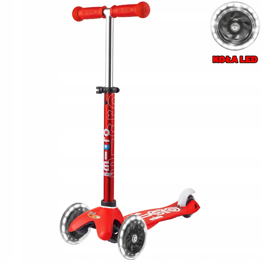 Hulajnoga Mini Micro Czerwona red Led MMD052