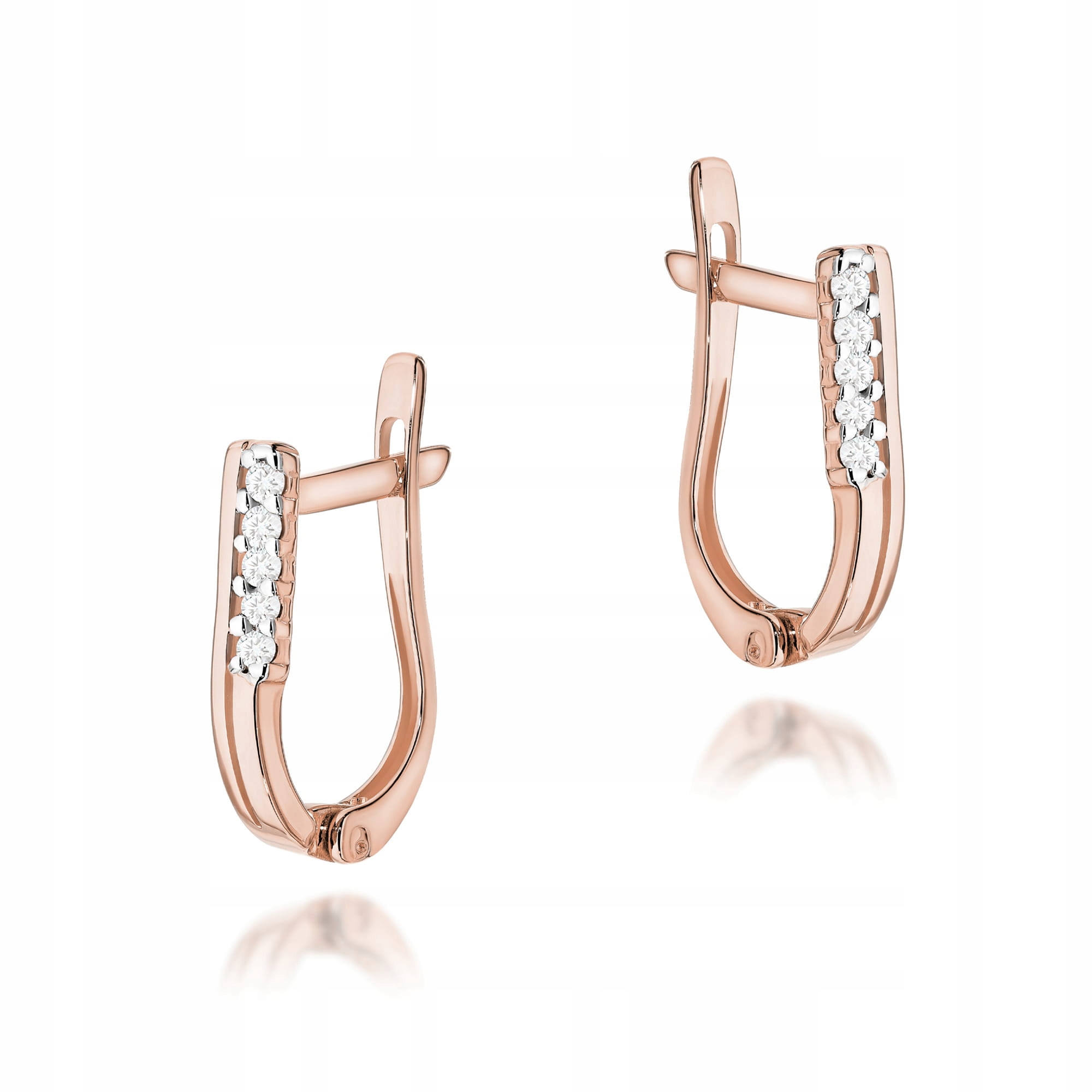 Zlaté Náušnice 585 s diamanty, ideální jako dárek , značkové od 14karátového klenotníka