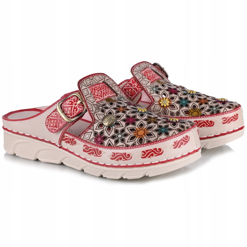 Nazouváky pantofle Laura Vita Dorry 01 Rouge AJ1819-B1 Kůže Vel. 36