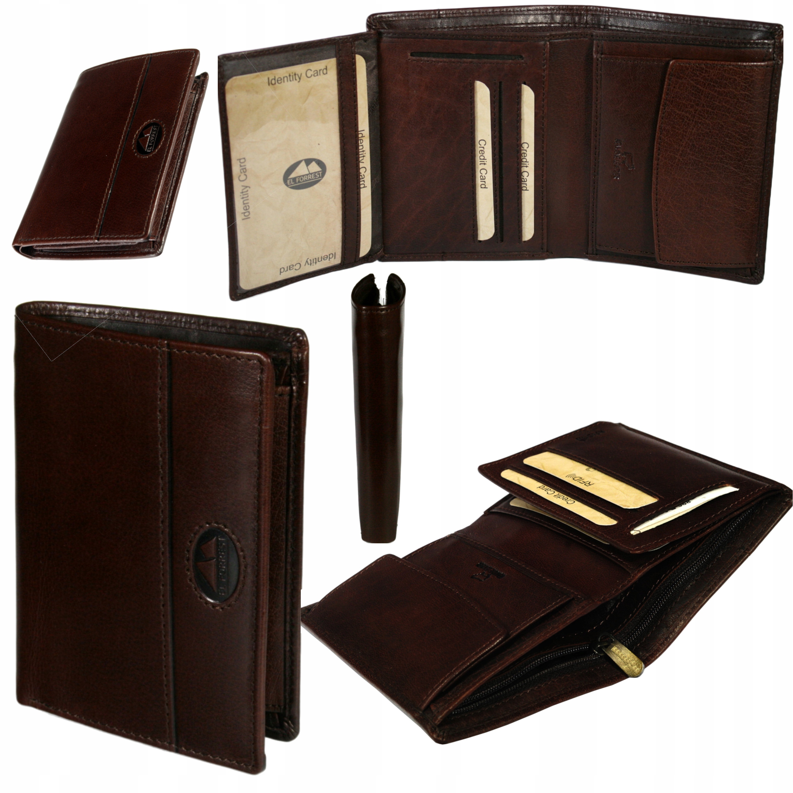 Pánská kožená peněženka hnědá ochrana karet velká ochrana Rfid jako dárek