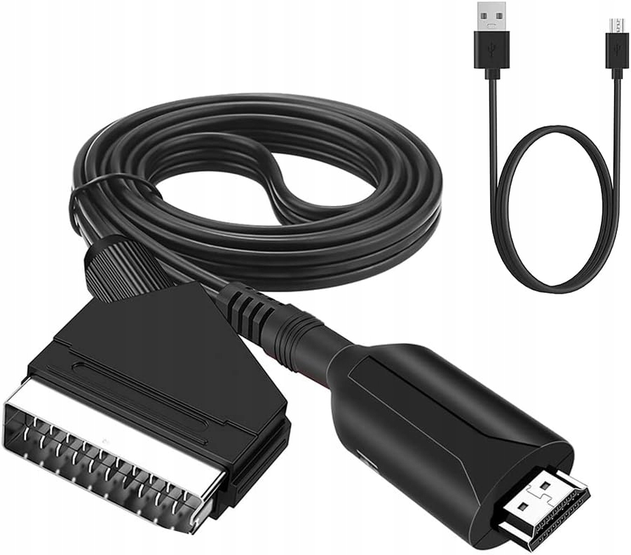 Kabel adaptér převodník z Euro Scart na Hdmi 1080p adaptér Tv