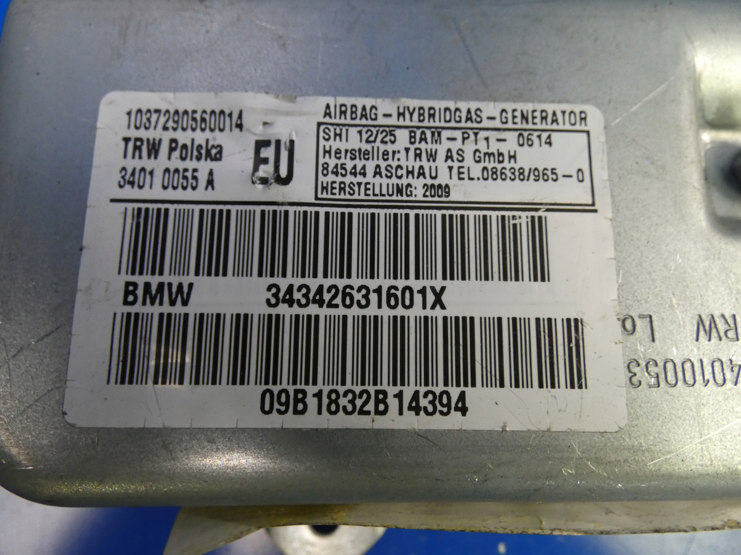 BMW X3 E83 PODUSZA POWIETRZNA door right front