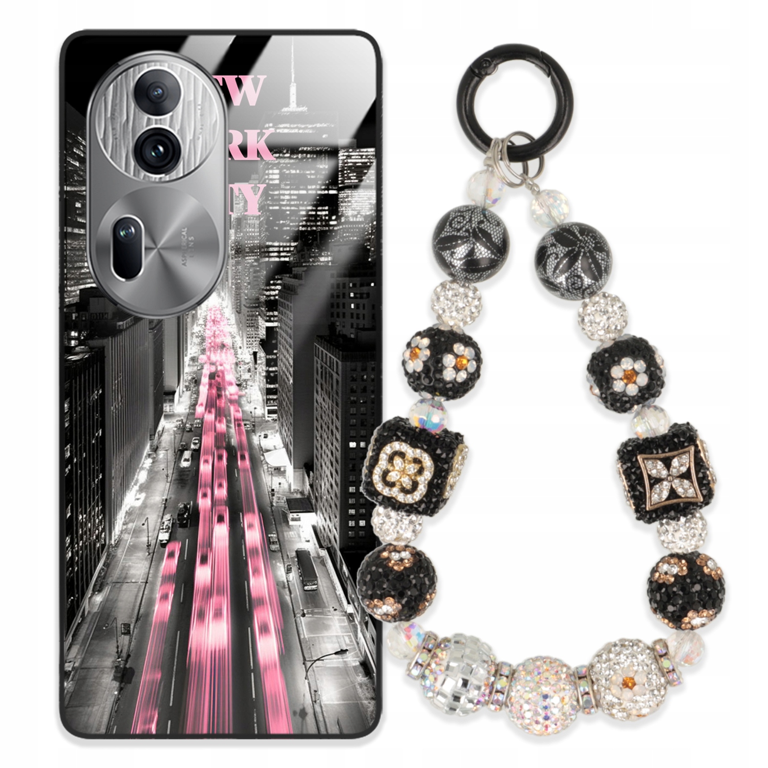 Pouzdro Pro Oppo Reno 11 Pro 5G Glass Přívěsek Na Klíče Elegantní Kryt Premium Wz