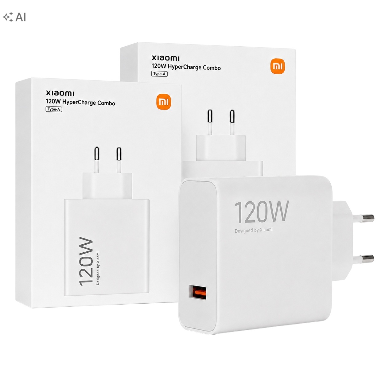 2x síťová nabíječka Usb-a Rychlé nabíjení 120 W Xiaomi Hypercharge Combo
