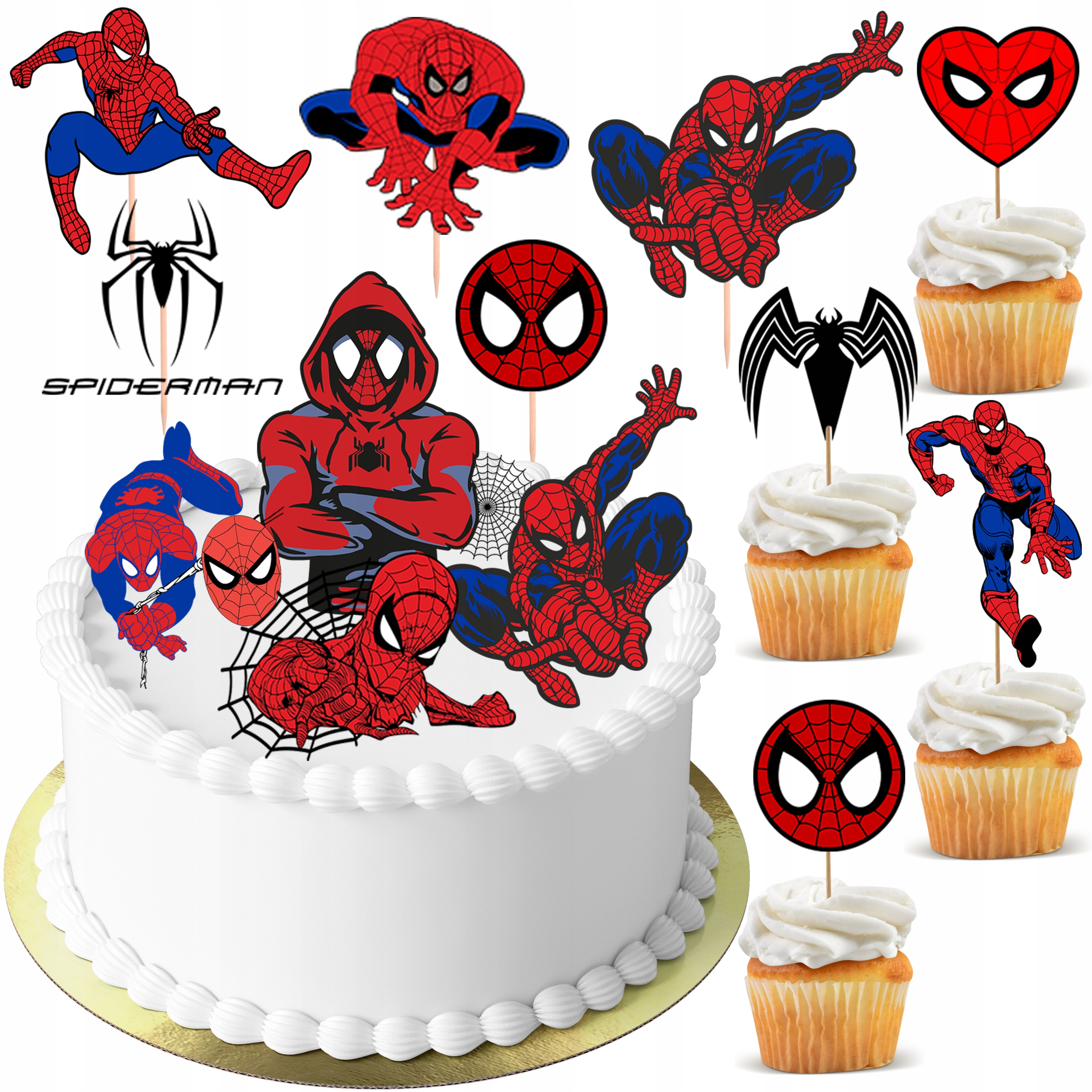 TOPPER SPIDERMAN NA TORT BABECZKI POSTACI 13 sztuk