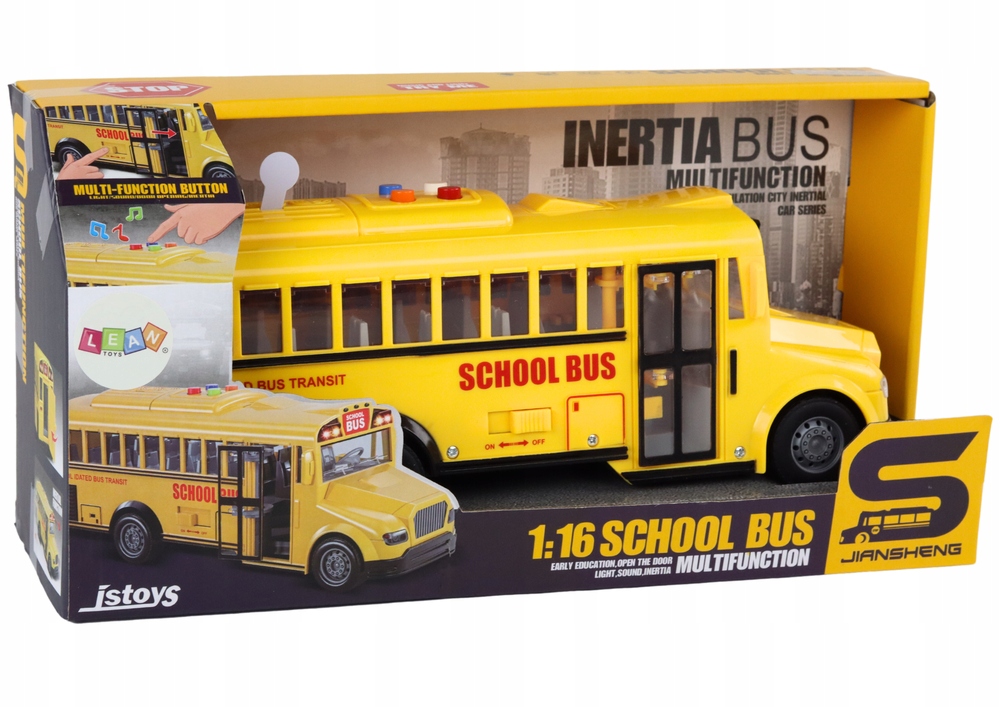 Školský autobus 1:16 Frikčný pohon Otváracie dvere Svetlá Zvuky Žltá