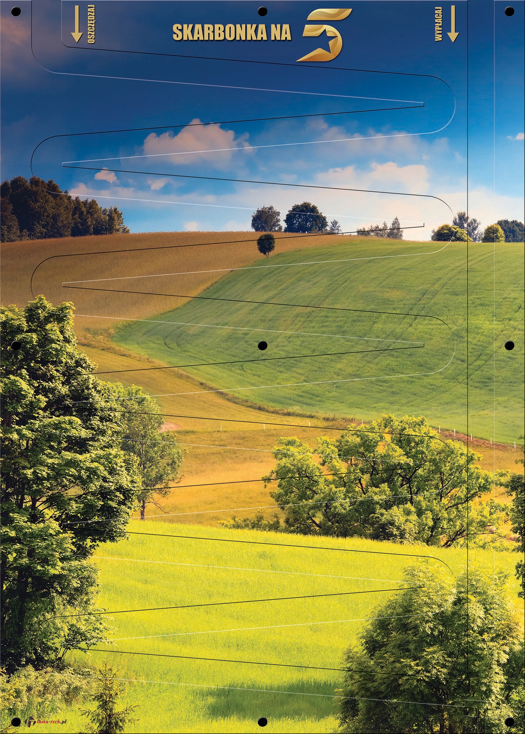 Pokladna Na Peníze 5 Pln XXL nástěnný Obraz 50x70 cm Pole