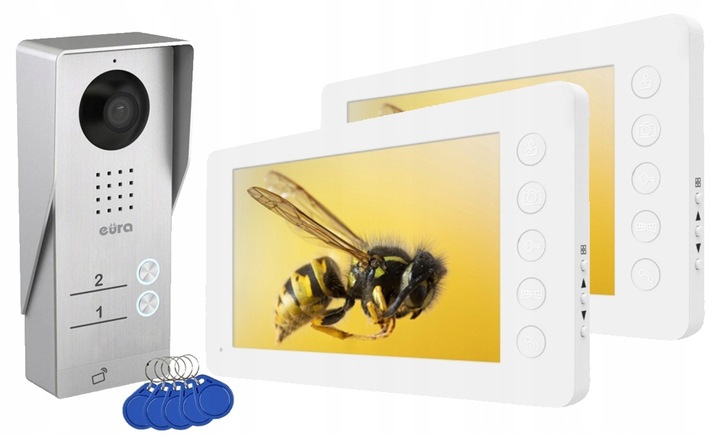 Wideo Domofon 2 dwurodzinny Breloki Furtka Brama