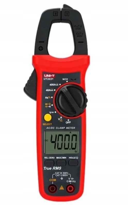 MIERNIK PRĄDU CĘGOWY UT203+ True RMS 40A 400A AC/DC NCV UNIT Kod producenta 110401108881X