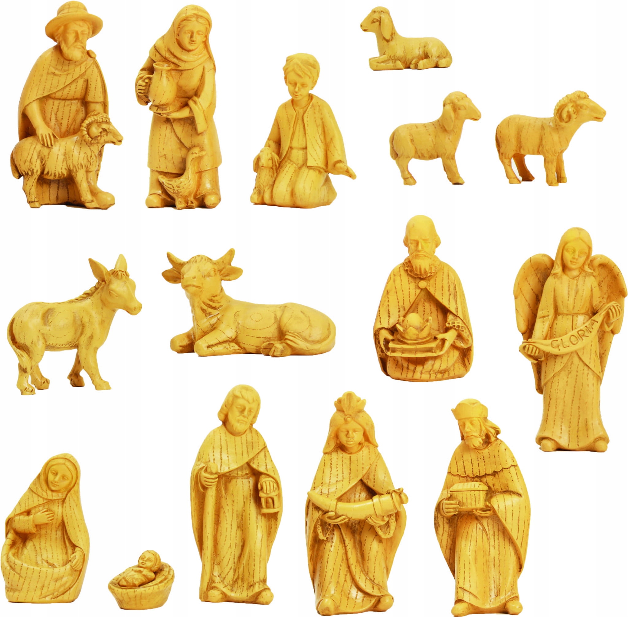 Figúrky do betlehemov – Drevený Vzhľad – 12 dielov – 10 cm
