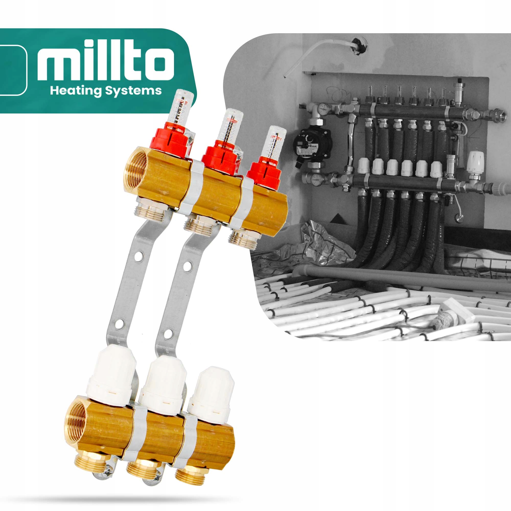 Rozdzielacz ogrzewania podłogowego podłogówki 3 Szerokość produktu 15 cm