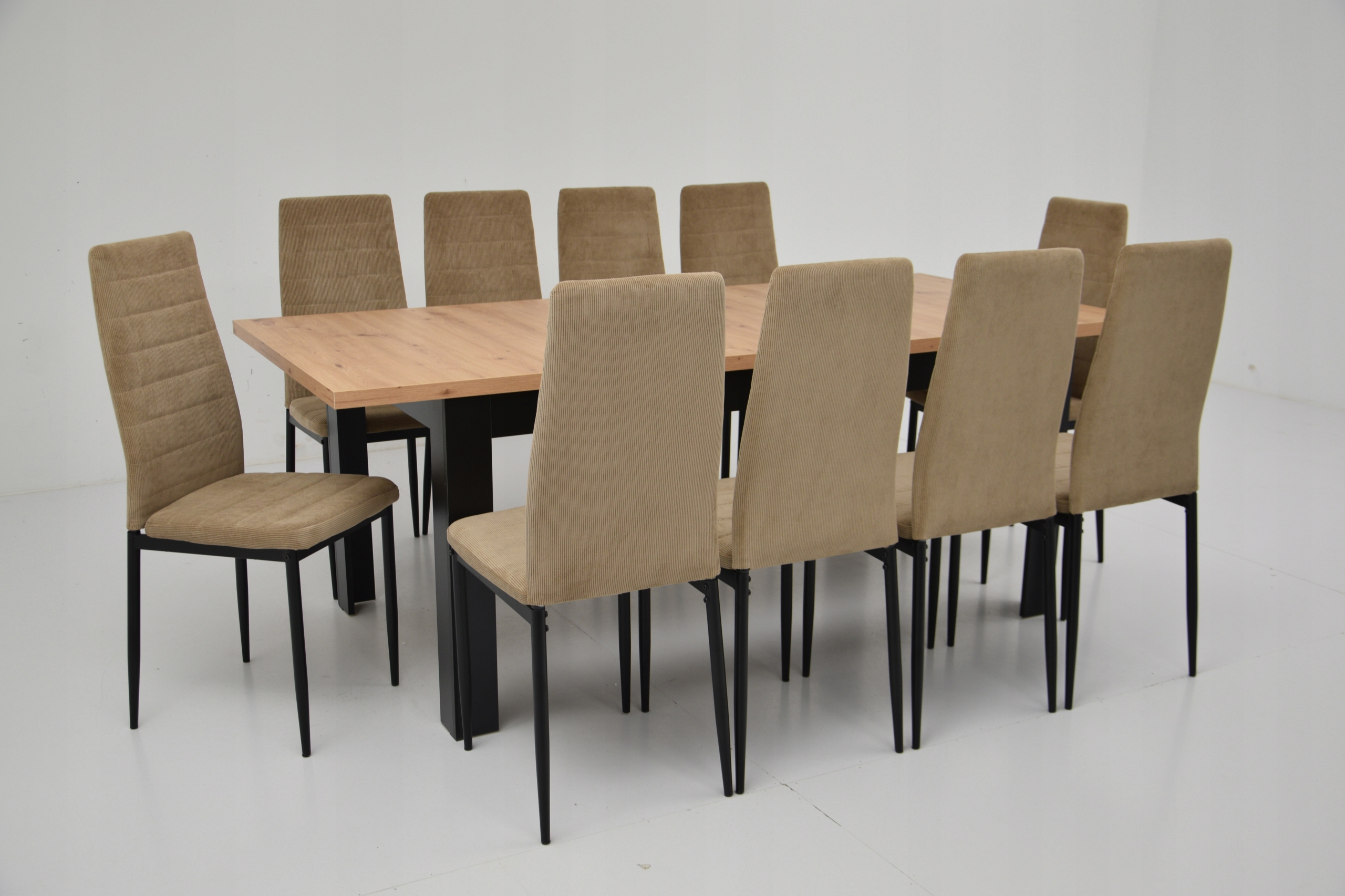 10x tapicerowane krzesła do SALONU stół rozkładany Wysokość siedziska 44 cm