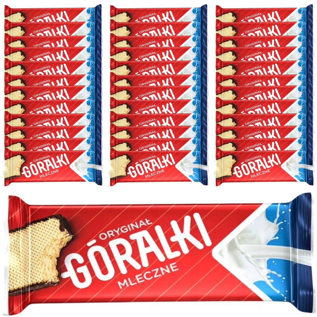 Góralki mléčné Wafelky s krémovou náplní v kakaové polevě 45 g x 36 Ks