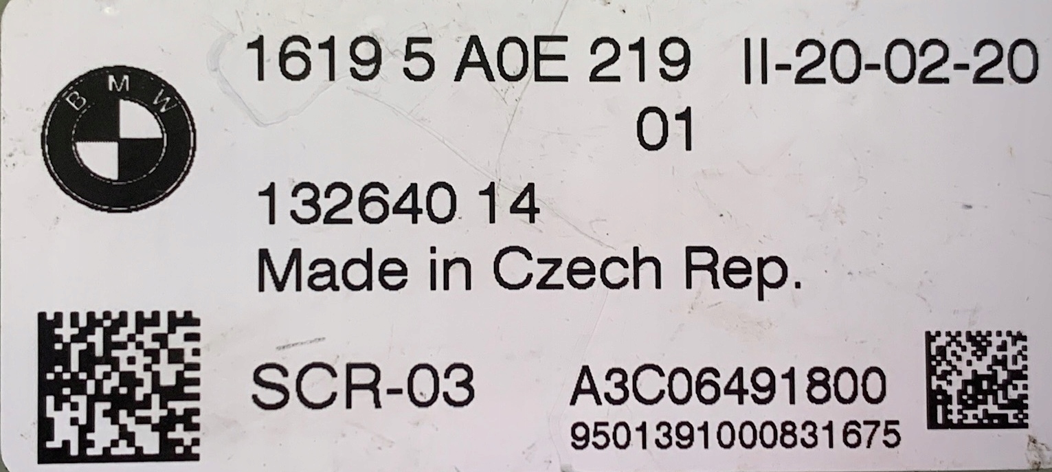 BMW X7 G07 MODUL STEROWNIK ADBLUE SCR 5A0E219 Numer katalogowy części 5A0E219 OEM