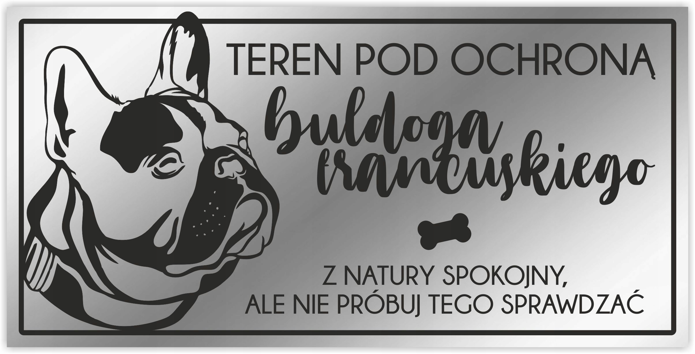 UWAGA PIES tabliczka informacyjna grawer BULDOG