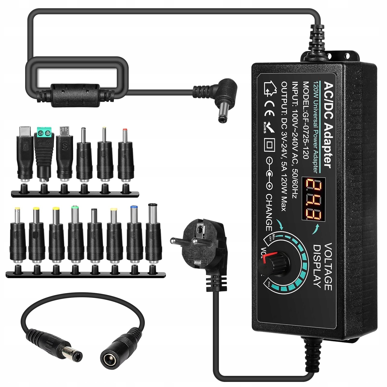 Regulowany zasilacz uniwersalny 3-24V 5A 120W