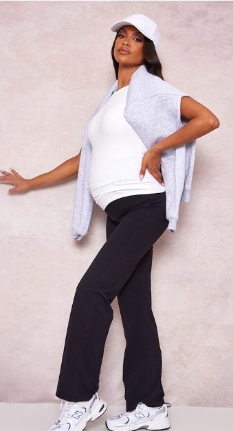 PRETTYLITTLETHING SPODNIE CIĄŻOWE CZARNE 42 EKB Płeć kobieta