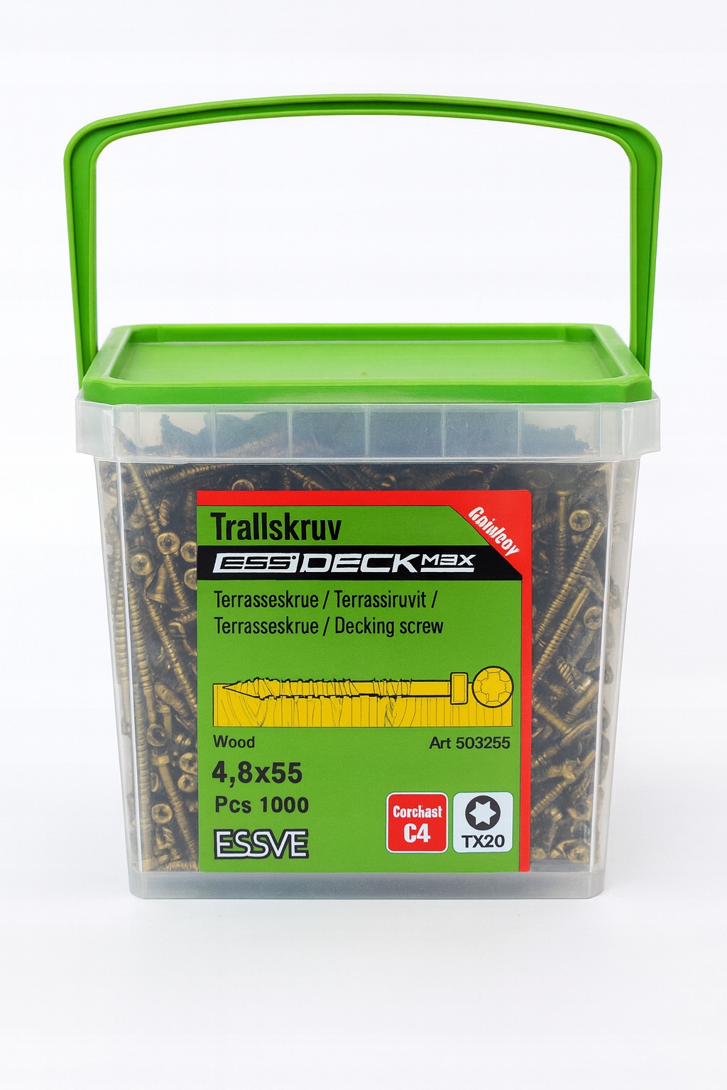 Skrutky Terasové Essve 4,8x55 mm Essdeck Max Staré Zlato, oceľ C4 1000ks
