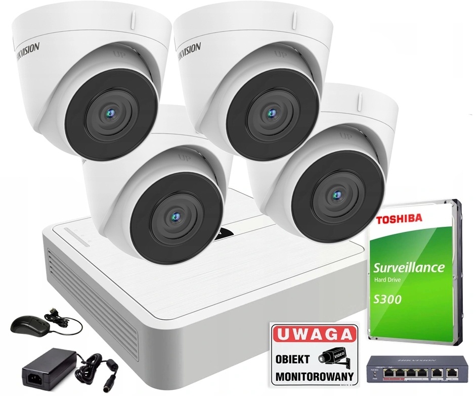 Súprava na monitorovanie Hikvision 2104+IPCAM-POEKIT