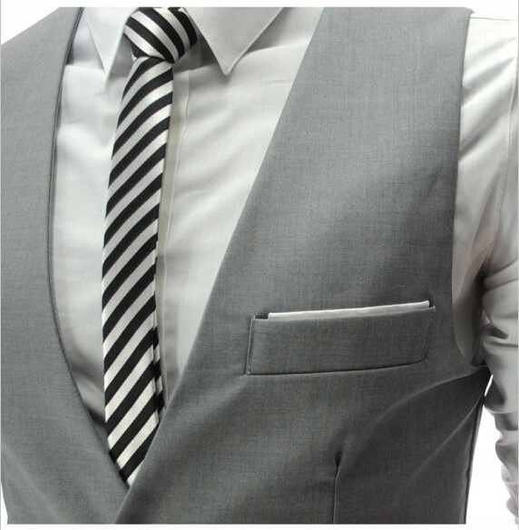 2022 New Arrival Grey Dress Vests Slim Fit Mens Su Wzór dominujący bez wzoru
