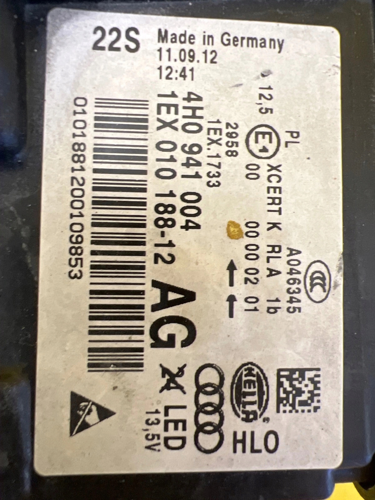 light right front Audi A8 D4 4H Full Led 4H0941004