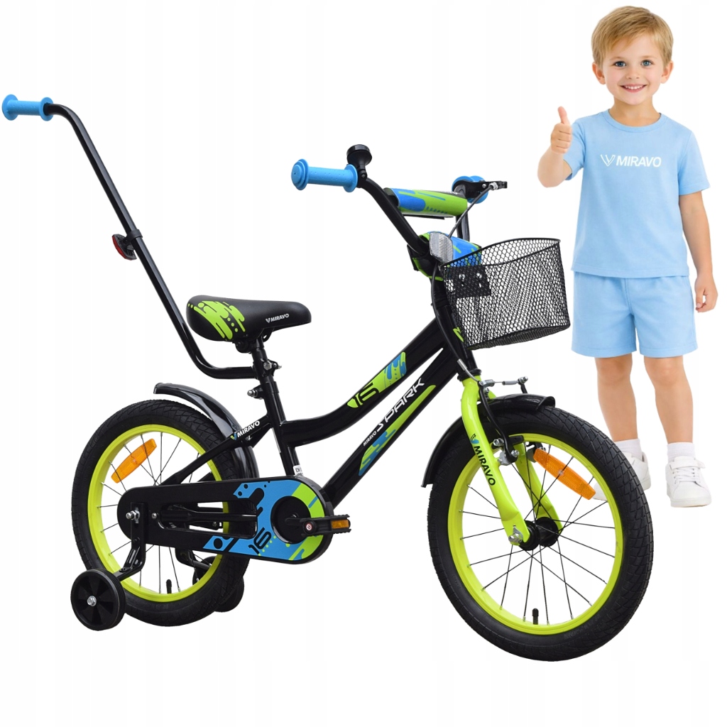 Rowerek Dziecięcy 16 Cali Miravo Rower Dla Chłopca Koszyk Prowadnik
