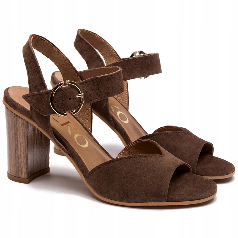 Dámské sandály Ryłko 9HFR4_T4_ZW4F Brown hnědé, Kůže Vel. 35