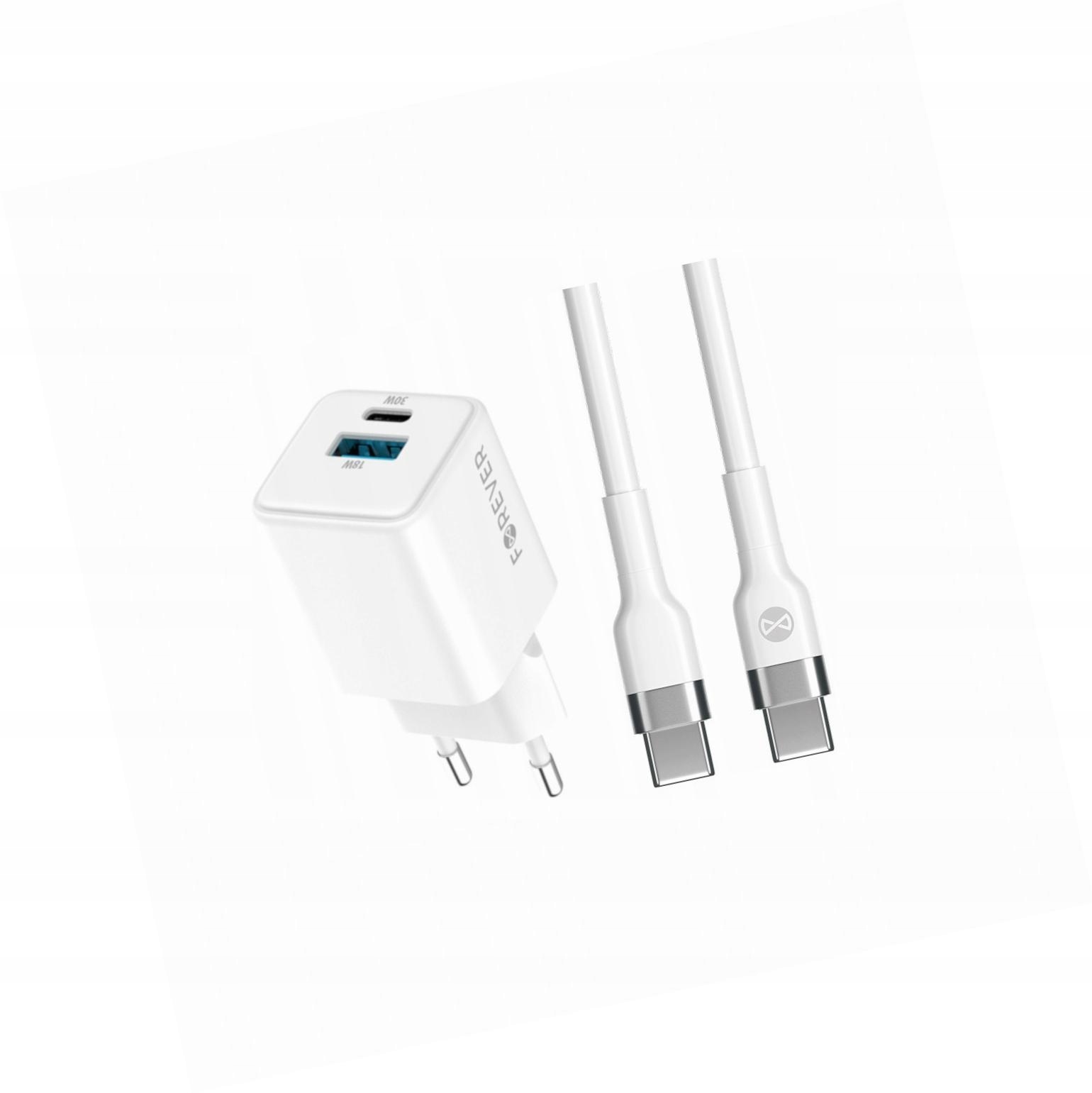 Szybka ładowarka GaN 30W 2 wejścia długim z kablem 2m do OnePlus Nord