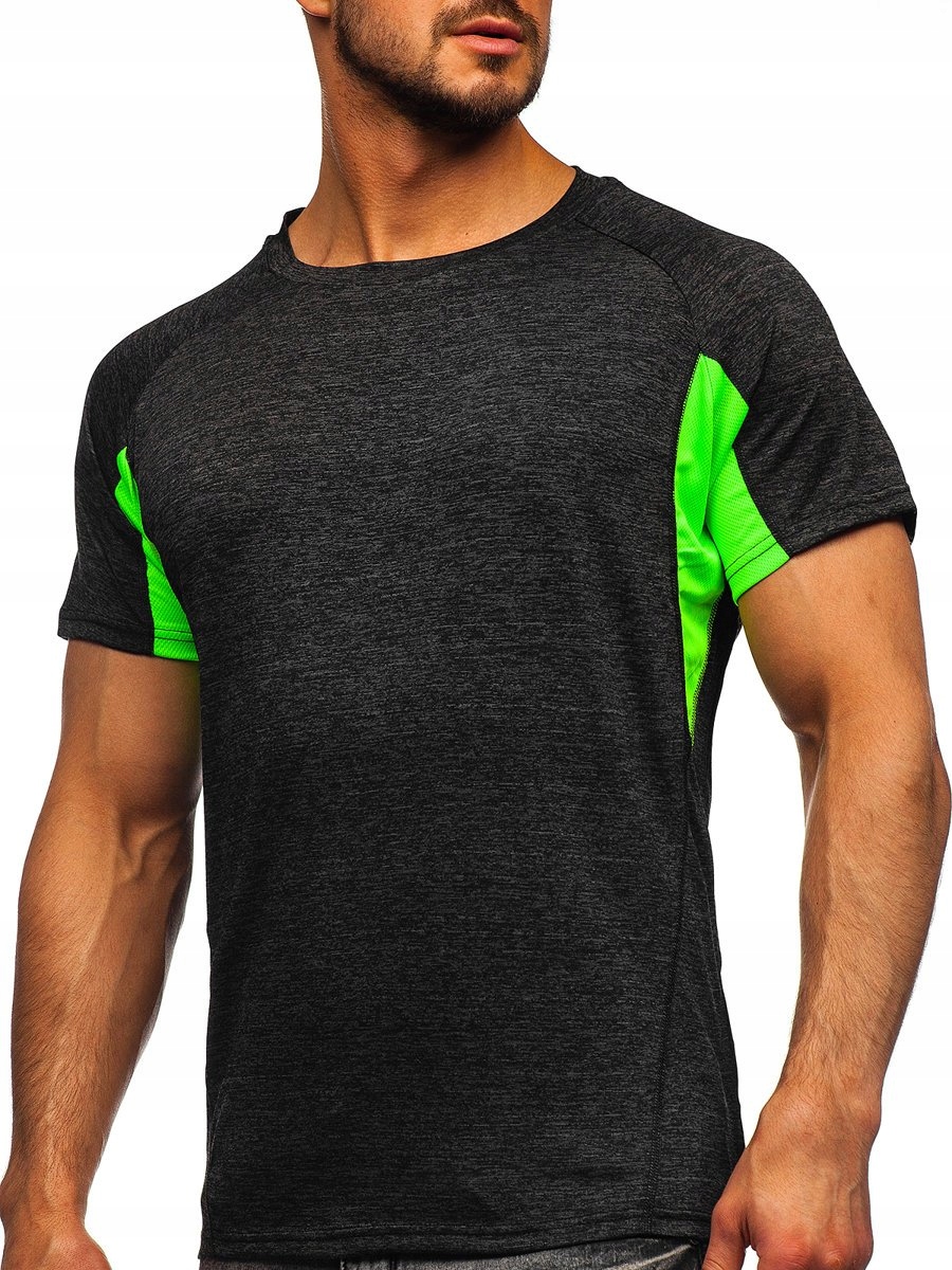 

T-shirt Męski Treningowy Czarny HM076 Denley_xl
