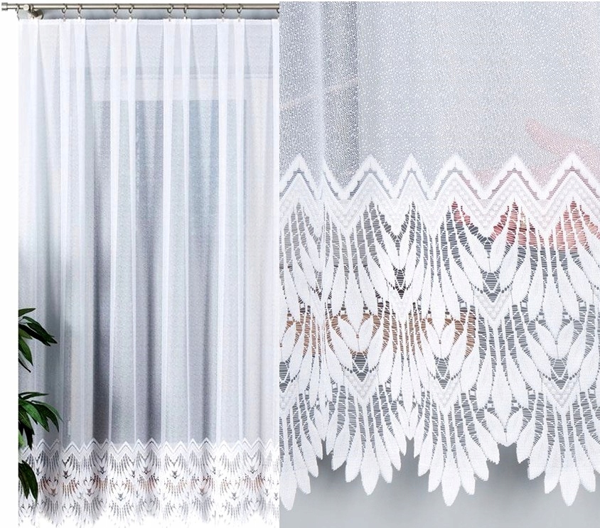 Felicja 400x180 cm záclona rovná se vzorem (hotová) s lemováním