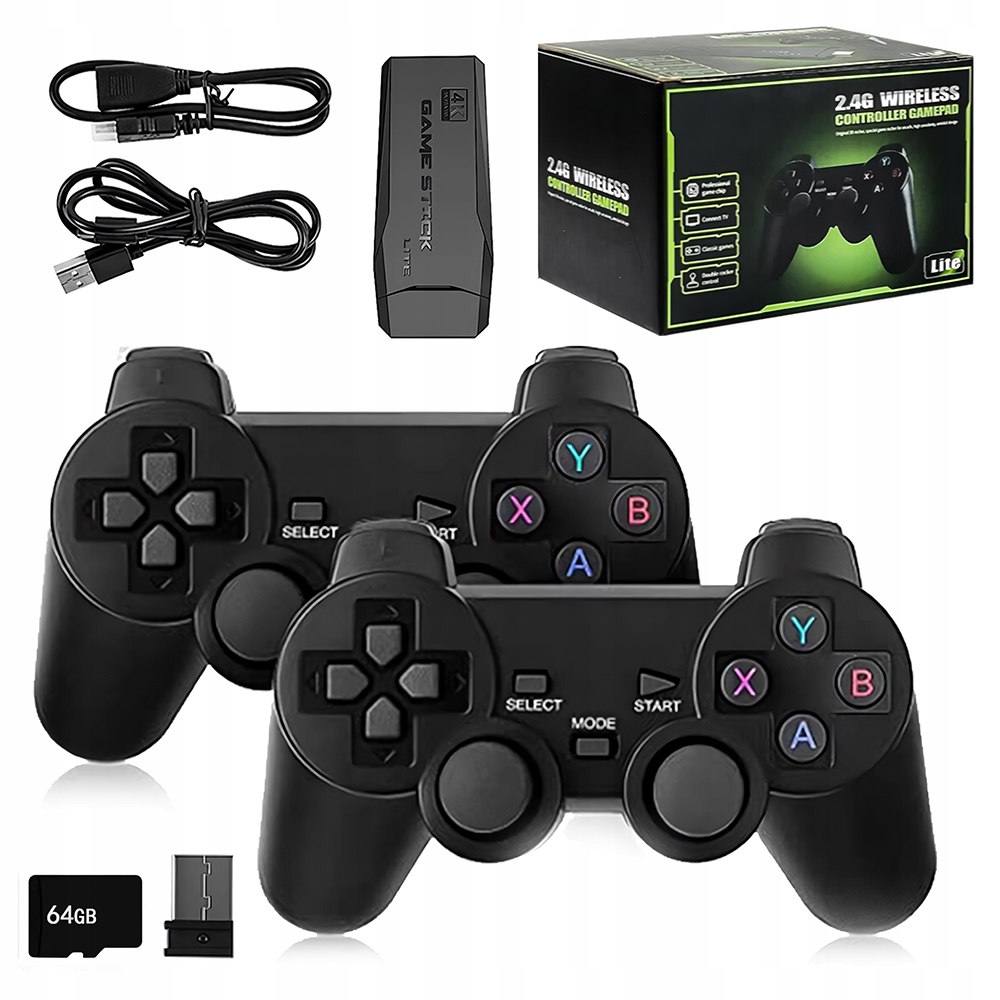 Konsolowa Retro Gra Z 20000 Gier 64GB Kartą Pamięci 2.4G Wireless Pady