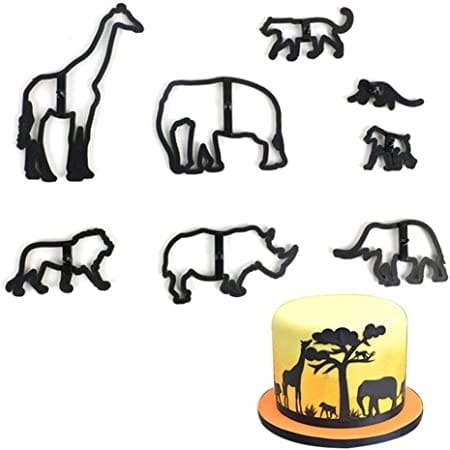 

Wykrawacze do masy cukrowej Safari Zwierzęta 8szt
