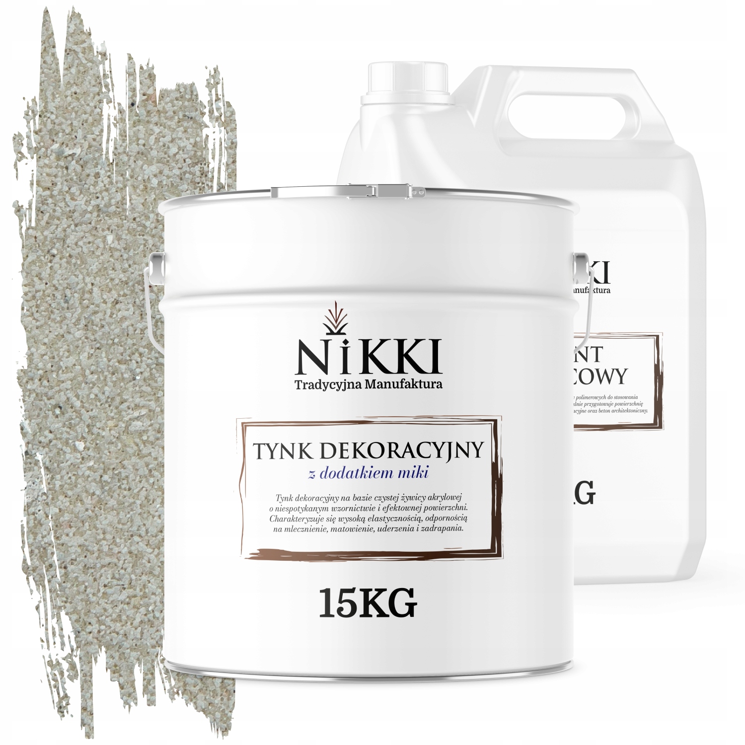 Dekoratívna Omietka Vonkajšia/vnútorná 15KG Béžová Svetlo Strieborná Mika D803 Základný Náter