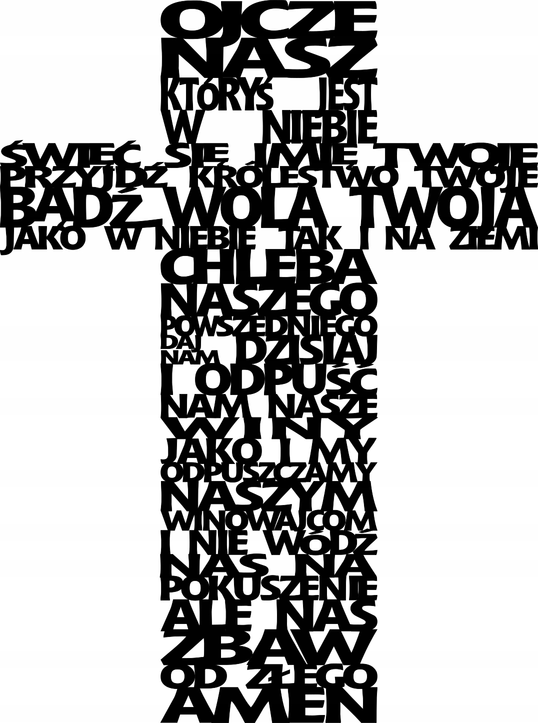 

Drewniany krzyż na ścianę Modlitwa Ojcze Nasz 40cm