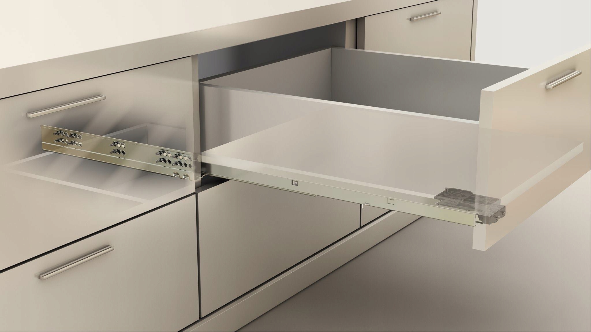 Prowadnica meblowa pełny wysuw push-open regulacja 3D 400 mm - CB80TS AMIX Długość 400 mm