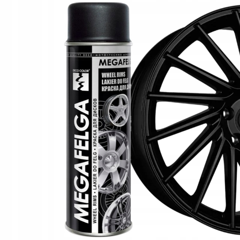 Lakier Spray Farba Do Felg Czarny Satyna