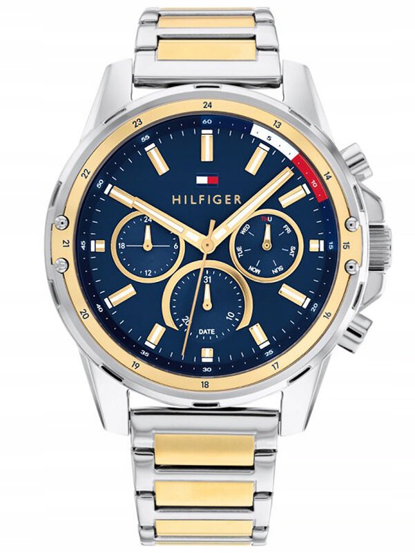 Pánské Hodinky Tommy Hilfiger 1791937 Stříbrno-zlaté 50M Dárek Pro Chlapce