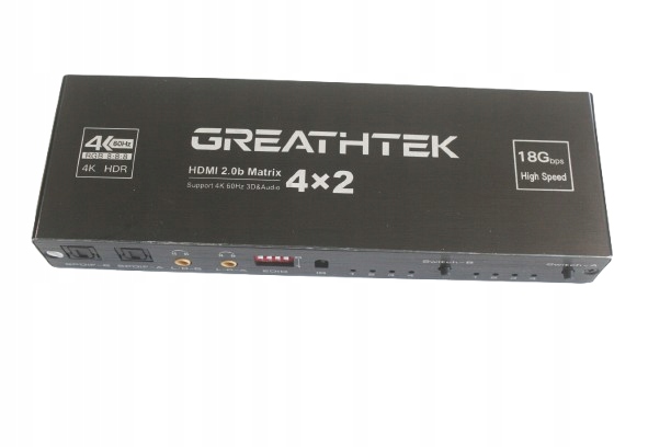 GREATHTEK PRZEŁĄCZNIK HDMI MATRIX 4X2 4K 60 Hz 18GBPS