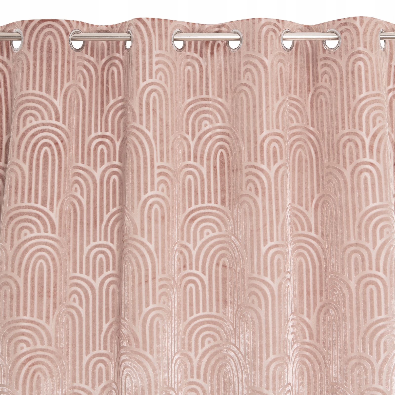Závěs Agate na průchodkách, 135 x 260, růžový, geometrický vzor