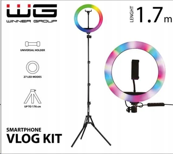 Winner Group Vlog Kit Rgb tripod 1,7 m, základní sada pro natáčení videa