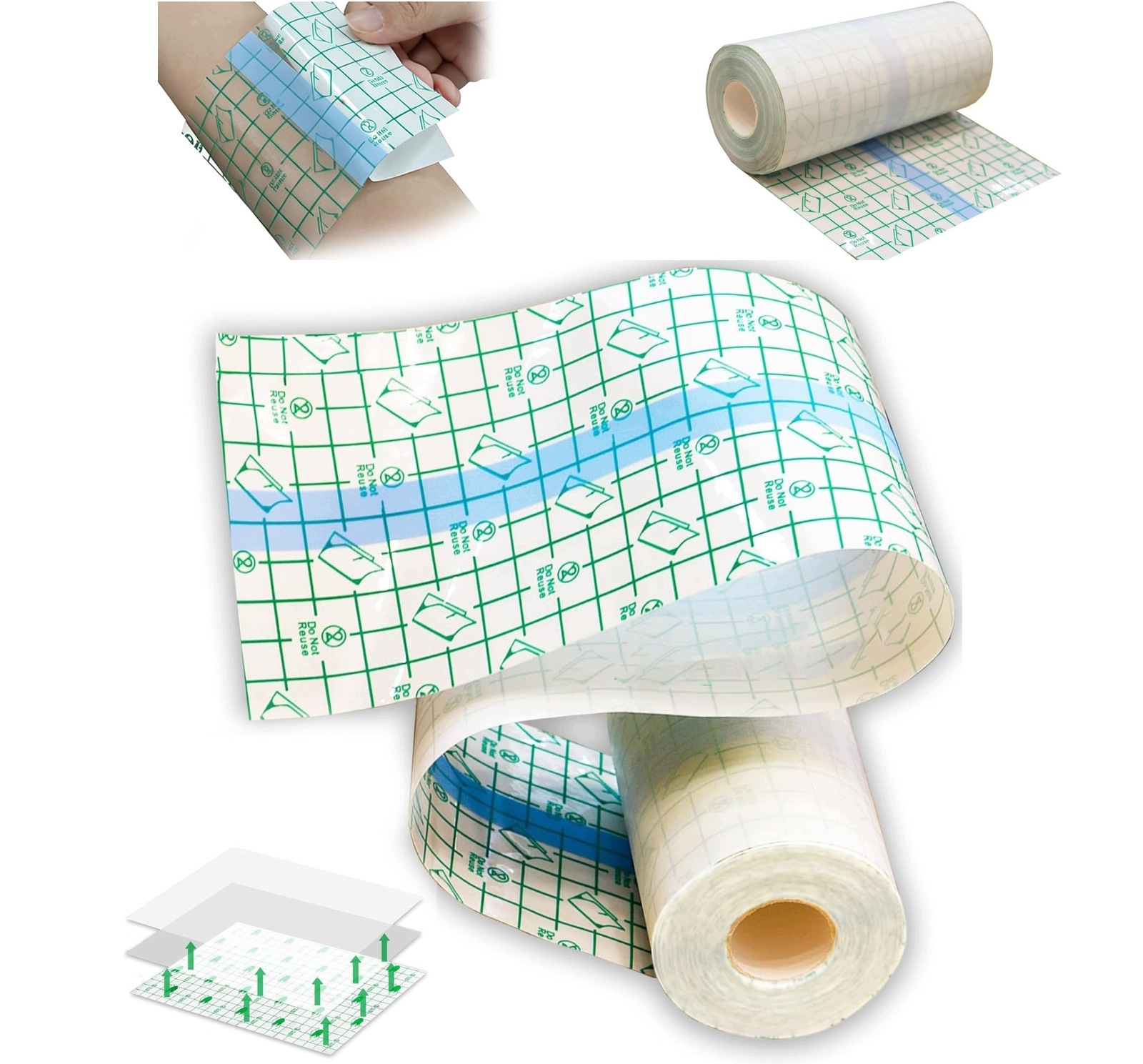 Fólie na tetování a ránu Rolka Second Skin 15 cm x 10 m voděodolná