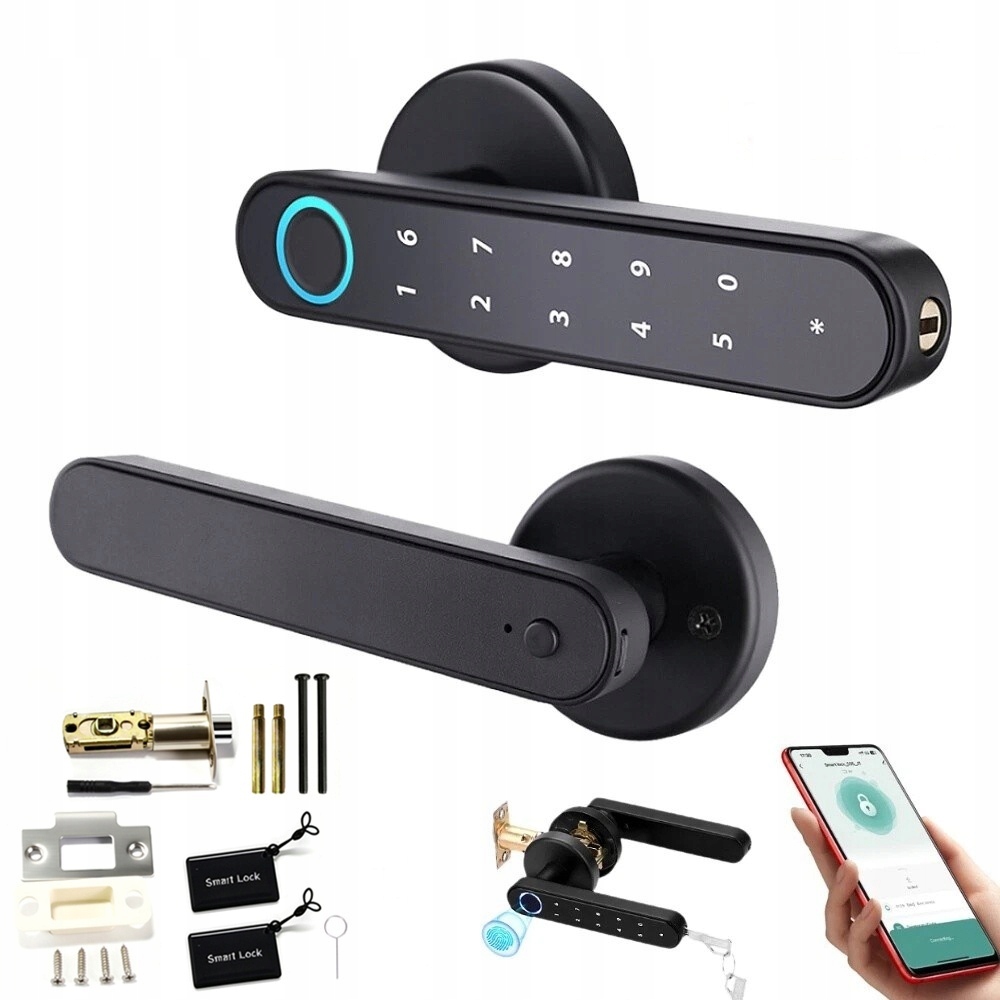 Elektronický zámok na dvere Kľučka Na Kod Odtlačok prsta Bluetooth zámok