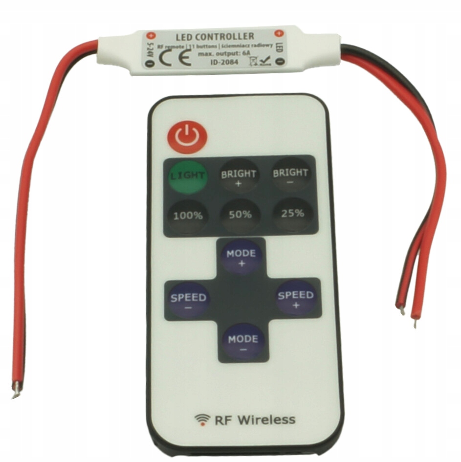 

Ściemniacz Led Rf 72W mini+PILOT do taśm Led kabel