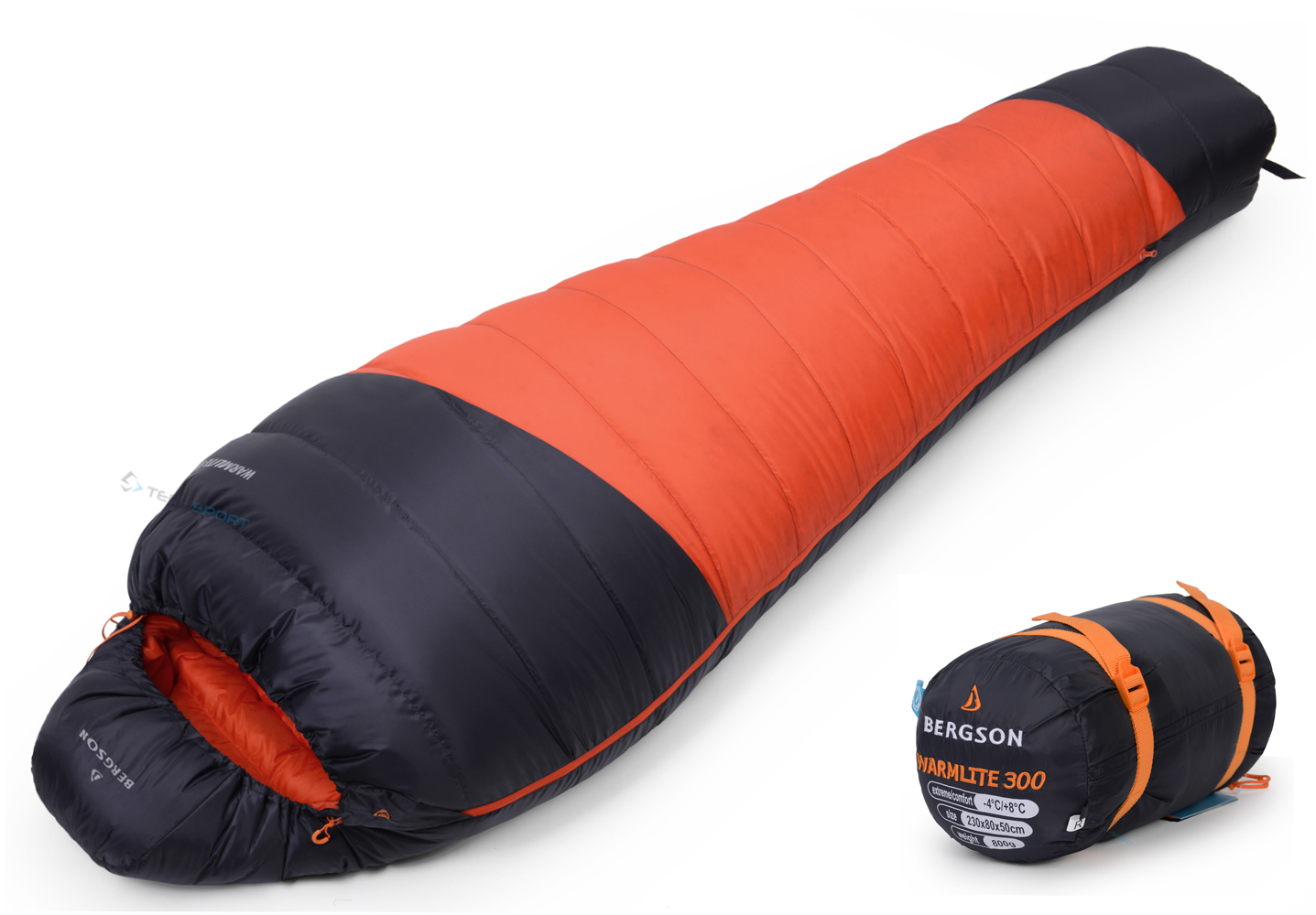 Ciepły Puchowy Śpiwór Mumia Bergson Warmlite 300