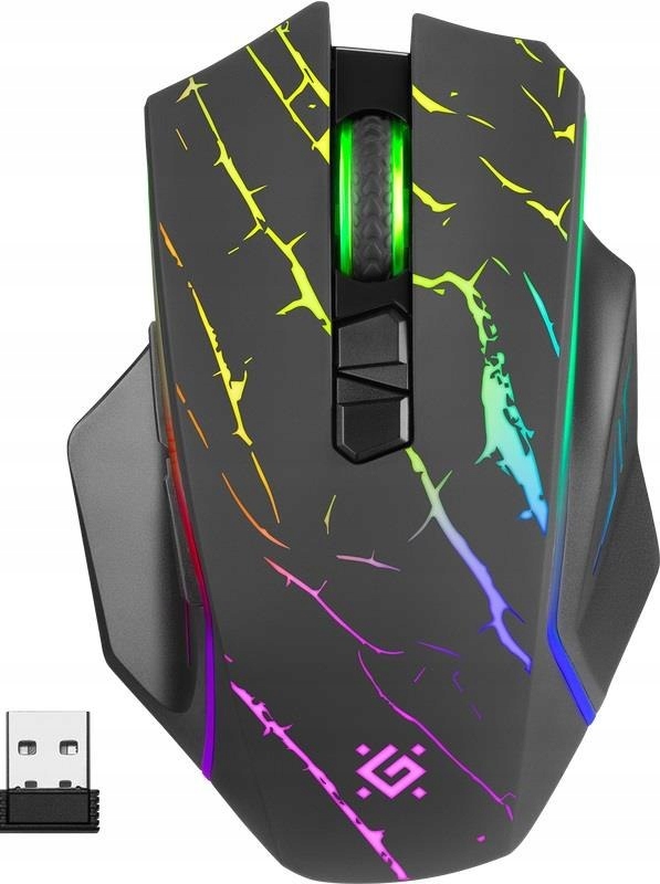 Mysz bezprzewodowa Defender Uran GM-503 optyczna 3200dpi czarna Rgb Akumula