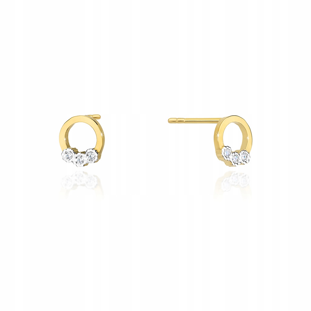 

Złote kolczyki z diamentami brylantami 0,05ct 585