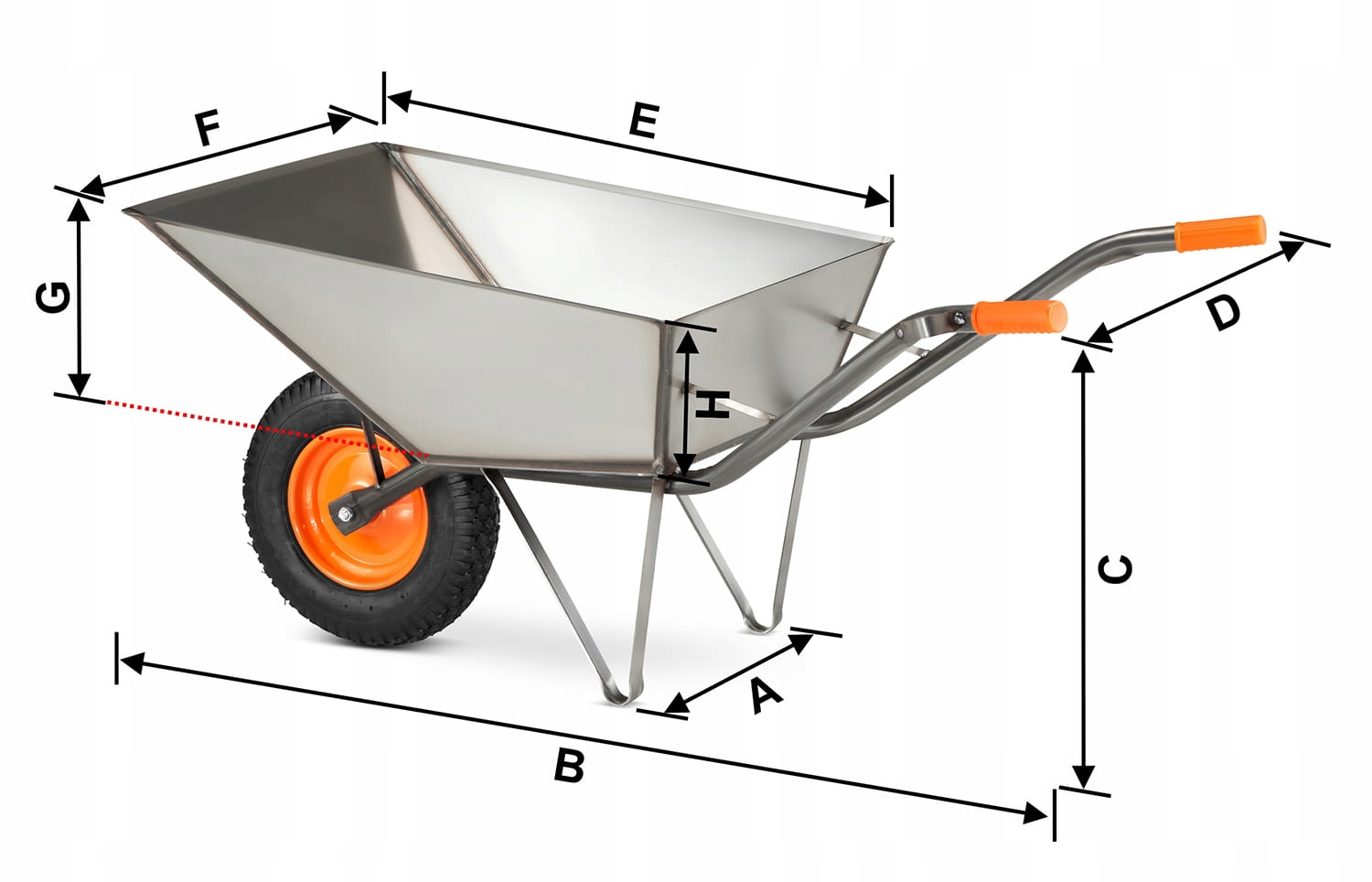 TACZKA OGRODOWA METALOWA BUDOWLANA SPAWANA STALOWA HIGHER 120L 210 kg MOCNA Marka Higher